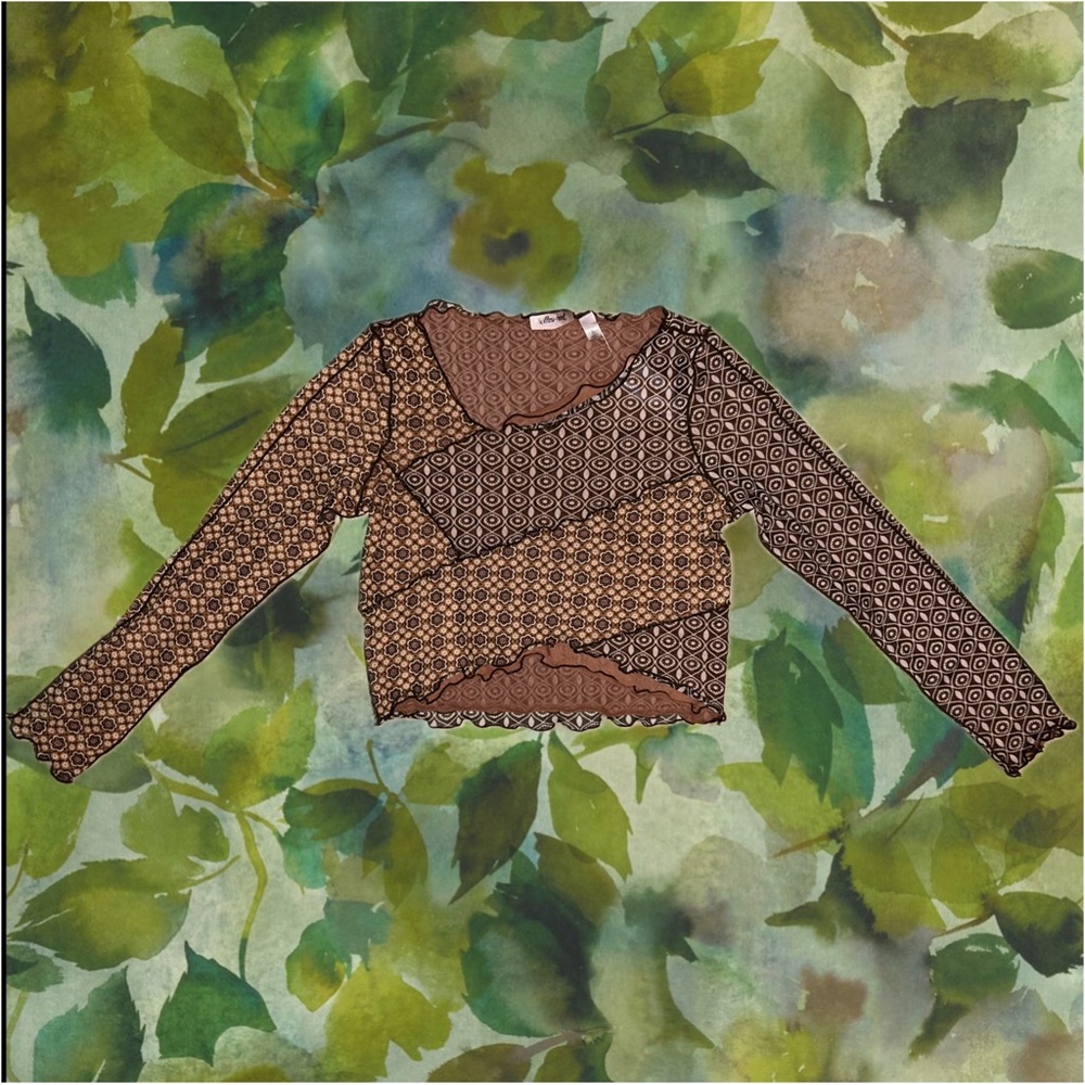 Nwt Patchwork Mesh Whimsigoth Top - image 2